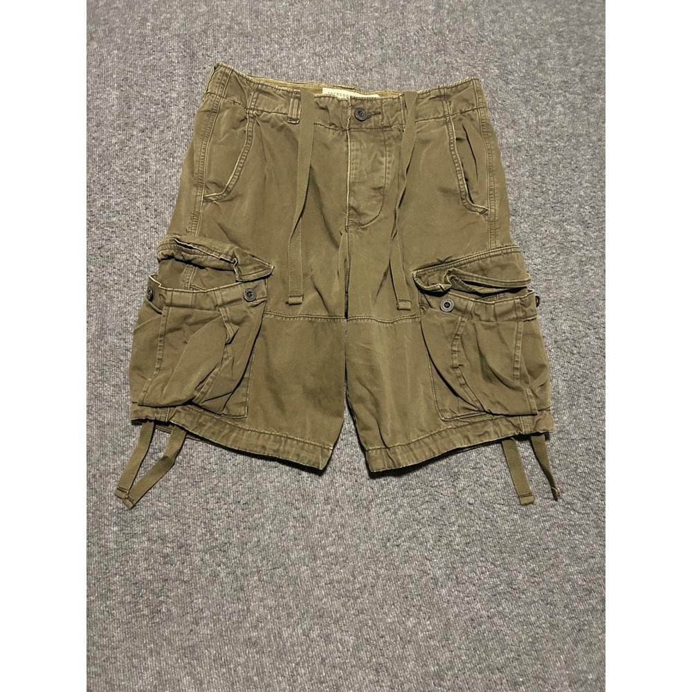 Abercrombie and fitch cargo shorts mens green olive Y2K fit 30 (tag 29) cotton